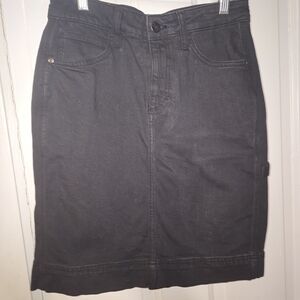 Lee Black Denim Midi Skirt